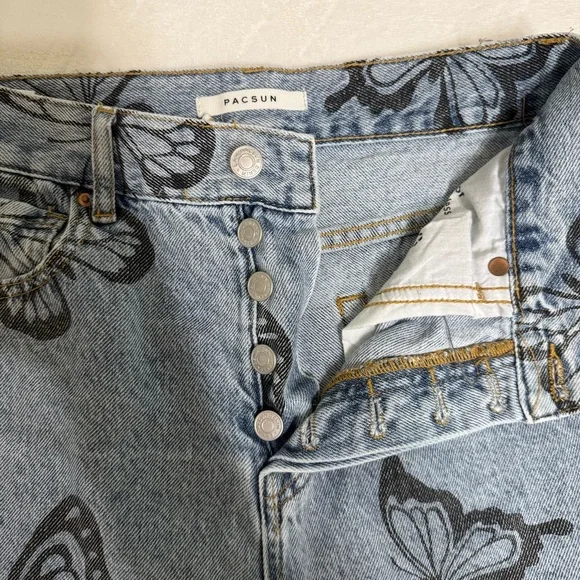 Pacsun Eco Butterfly High Waisted Straight Leg Jeans - Picture 16 of 16